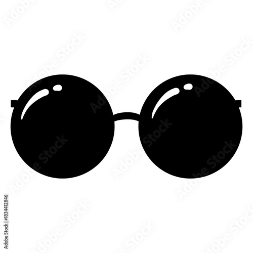 Circle shaped sunglasses silhouette