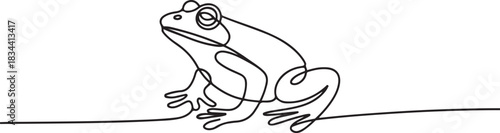 Continuous One-Line Drawing of a Frog - Minimalist Wildlife Art. one line Icon drawing