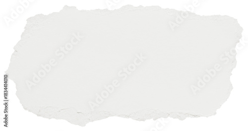 Cloud Dancer color of year 2026. Torn piece of textured lofty white paper isolated with copy space