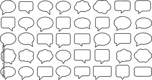 Speech bubble collection in various shapes and styles