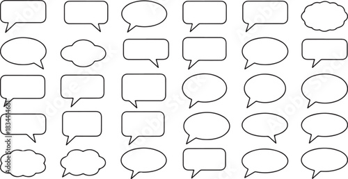Speech bubble collection in various shapes and styles