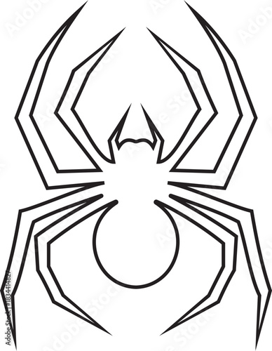 Spider vector illustration icon. Scary spider species and poses. Creepy arachnid icon for Halloween design. Black insect illustration isolated on transparent background.