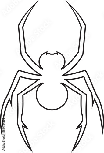 Spider vector illustration icon. Scary spider species and poses. Creepy arachnid icon for Halloween design. Black insect illustration isolated on transparent background.