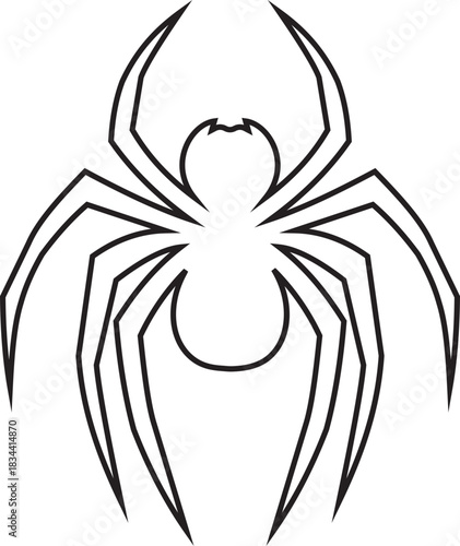 Spider vector illustration icon. Scary spider species and poses. Creepy arachnid icon for Halloween design. Black insect illustration isolated on transparent background.