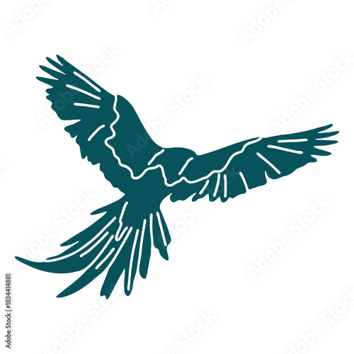 Parrot macaw bird flying