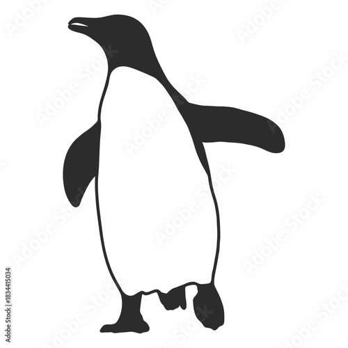Aquatic animal penguin silhouette