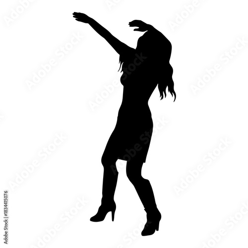 Dancing dab woman silhouette