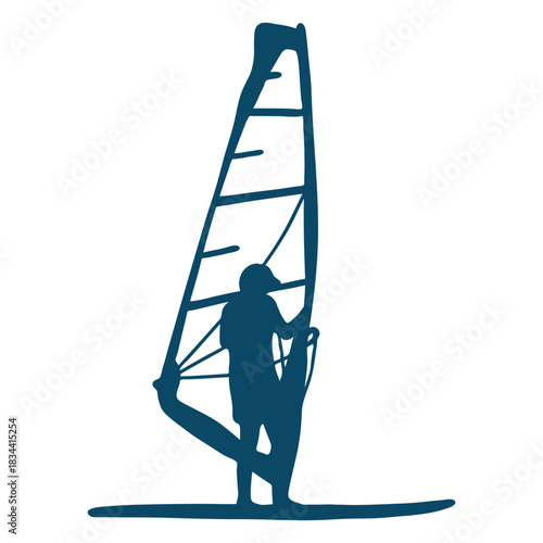 Sail windsurfing silhouette