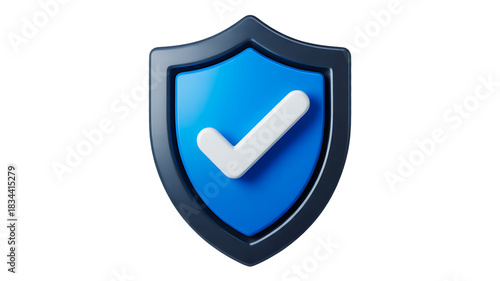 Security shield icons with check mark symbols for protection and verification
