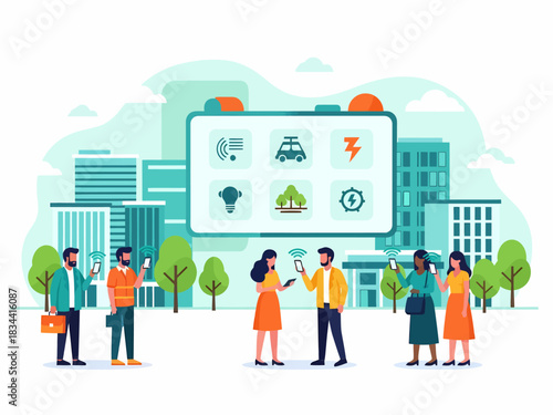 Smart city technology and urban life connectivity with people using mobile devices
