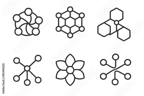 Sweet Connection Grids. Icons for: abstract sweet connection grids, minimalist nectar node systems, geometric syrup junctions,