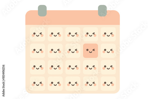 Pastel Festival Calendar. A cute "festival submission" calendar with winking date icons, soft harmonious pastel palette, No text,