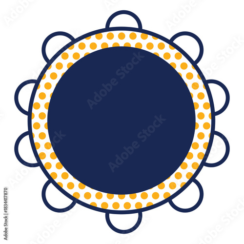 Tambourine polka dots instrument stroke