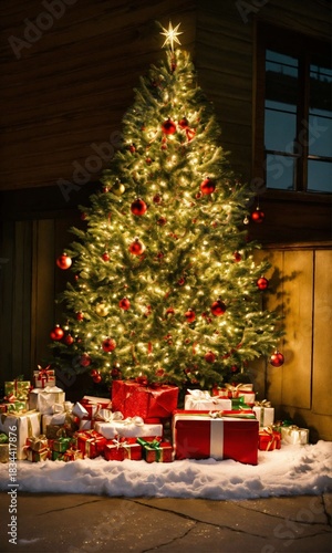 christmas tree and gifts,holiday