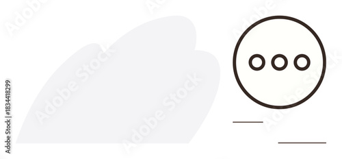 Three dots within a circle suggesting typing, messaging, or communication. Ideal for chat, dialogue, conversation, social interaction, digital connectivity, teamwork simple flat metaphor