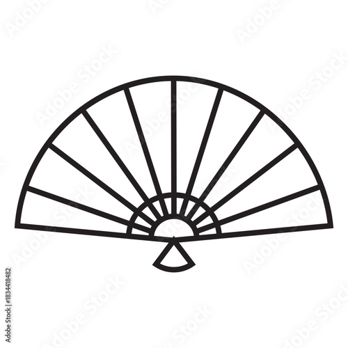 Geometric line hand fan stroke