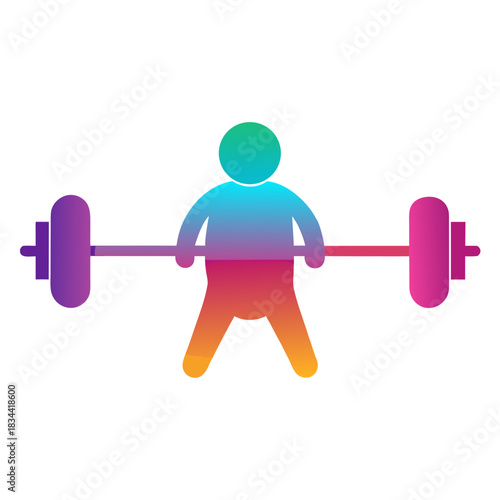 Person lifting a colorful barbell for fitness and strength training