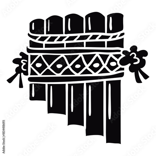 Pan flute instrument black