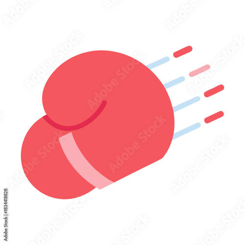Red boxing gloves with motion lines icon