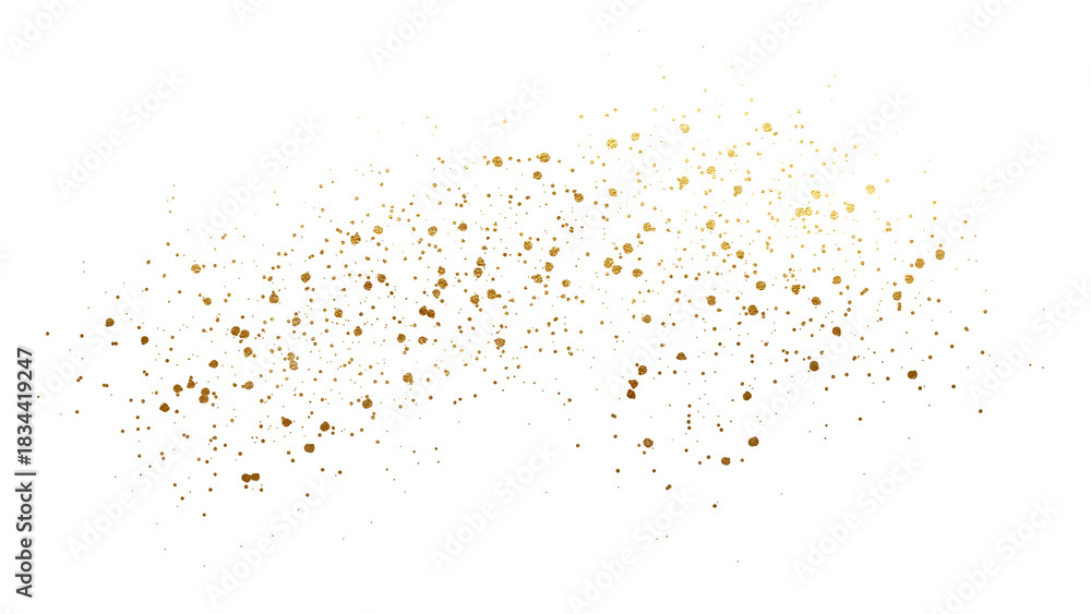 Naklejka premium gold sparkles dust particles on transparent background