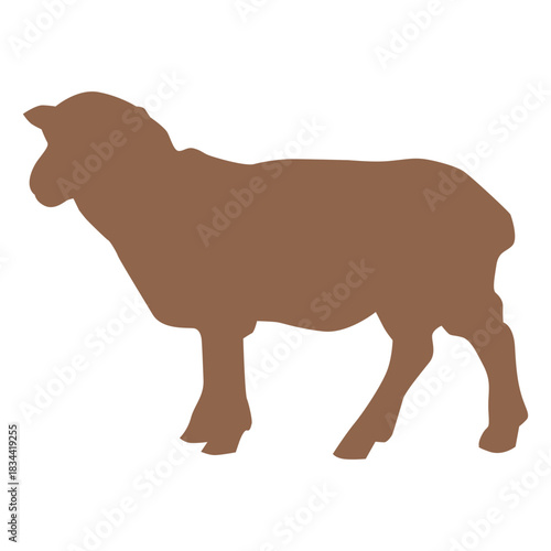 Side lamb animal silhouette