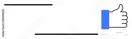Thumbs up gesture. This design s approval, positive feedback, and agreement. Thumbs up signals satisfaction and support. Perfect for social media, motivation, or communication