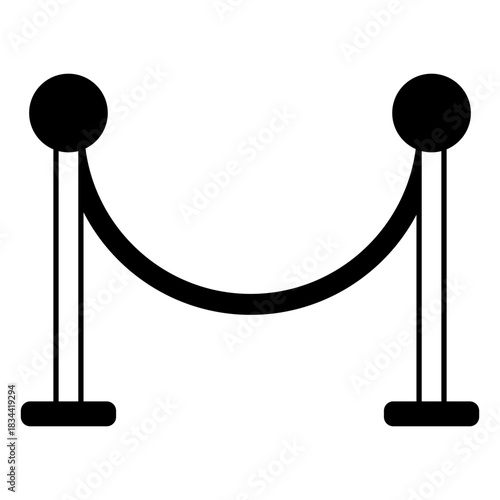 Stanchion rope stands stroke icon