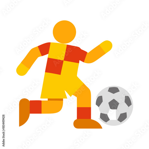 soccer player kicking ball