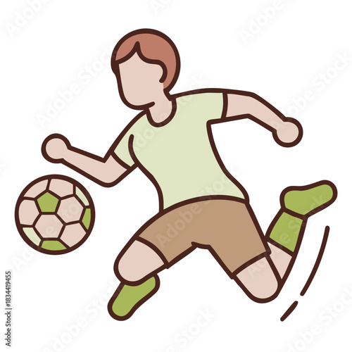 soccer player kicking ball