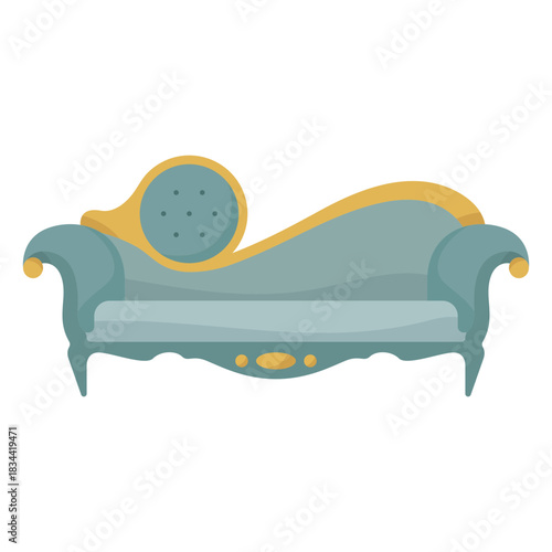 Victorian chaise lounge illustration