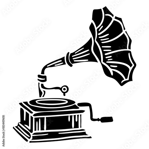 Vintage record player black