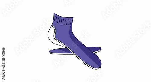 Single pair of socks isolated on white background. Single pair shows detailed ribbing, heel, and toe in flat lay style, ideal single pair to keep feet warm.