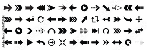 Arrow icon. Mega set of vector arrows. Vector arrow illustration. Black arrow icon big sets.