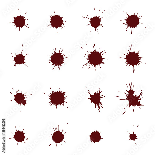 Red bright ink blots vector illustration i
