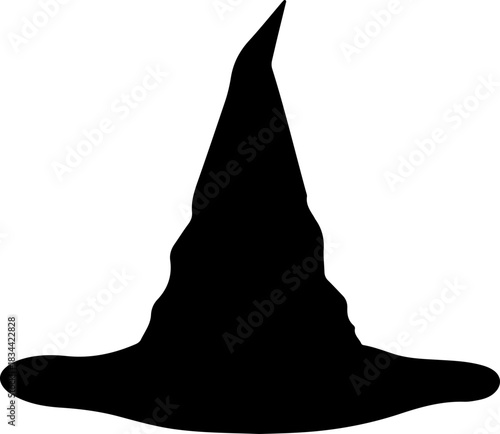 Silhouette of a Classic Witch Hat, Perfect for Halloween Costumes and Designs