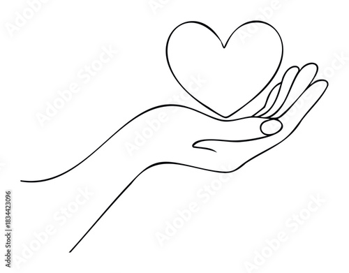 A gentle hand holds a heart, symbolizing love, kindness, and giving. Ideal for health, relationships, and charitable campaigns.