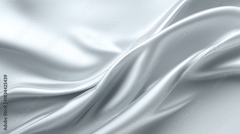 Fototapeta premium Silk fabric lays on a surface creating folds and curves under soft light in a simple setting