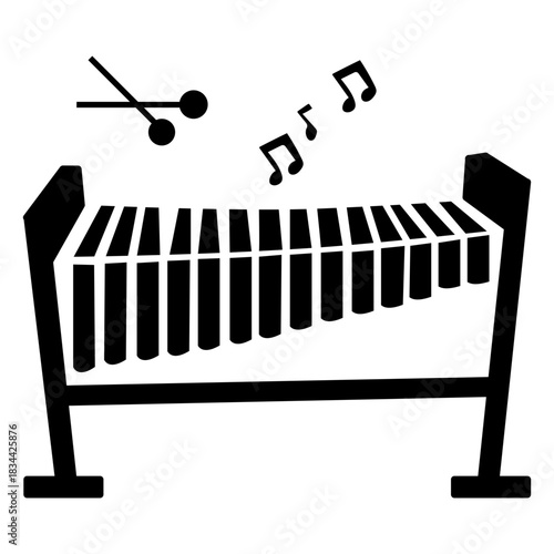Xylophone instrument black design