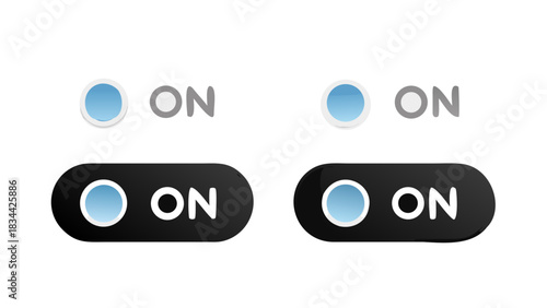 Toggle Switch Icons On State Designs - Modern Interface Elements for Activation and Control