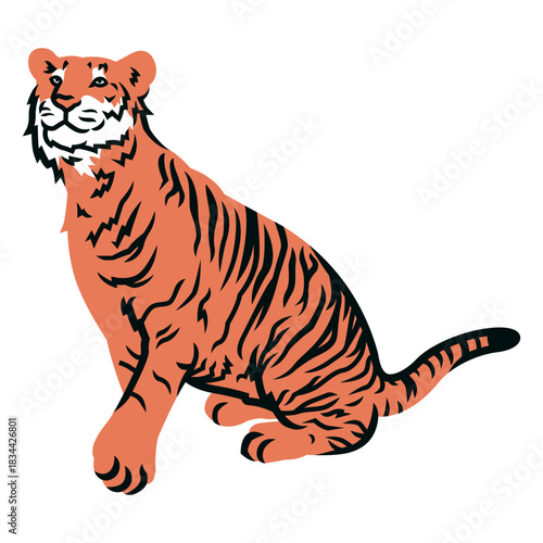 Tiger looking up filled stroke