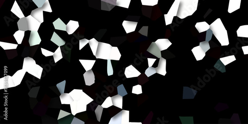 Abstract Dark Background with Scattered White and Muted Color Geometric Fragments and Shadows vector