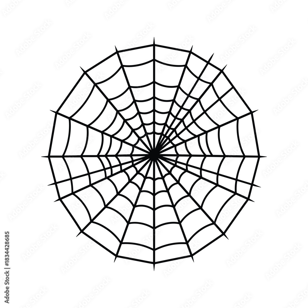Obraz premium Black spider web graphic on white background arachnid insect
