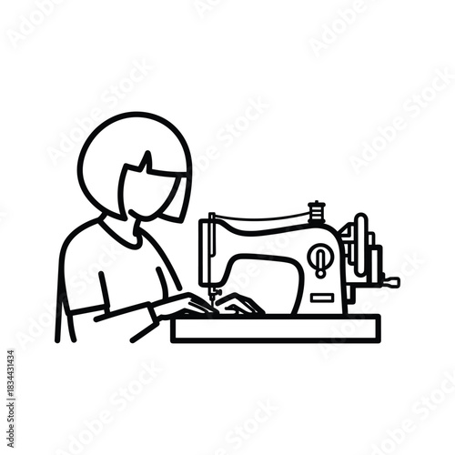 Person operating a sewing machine with hands visible needle