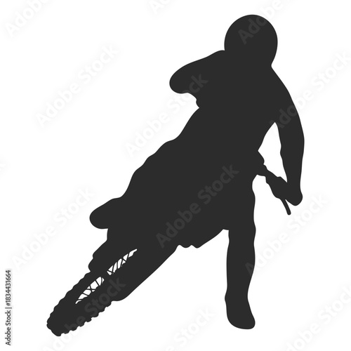 Motocross stop rider silhouette