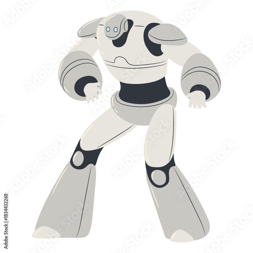 Brawny cyborg character