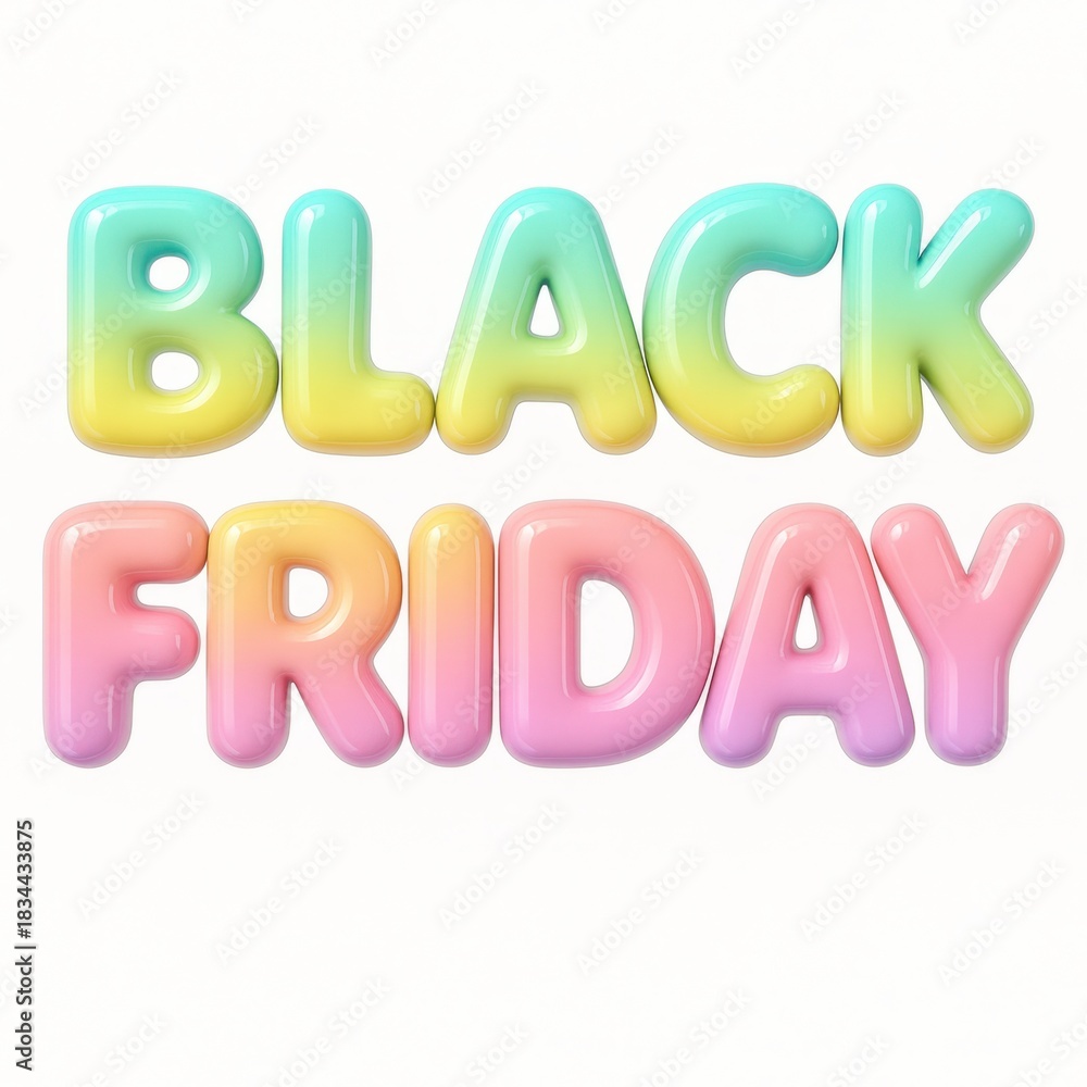 Fototapeta premium Black Friday pastel letters