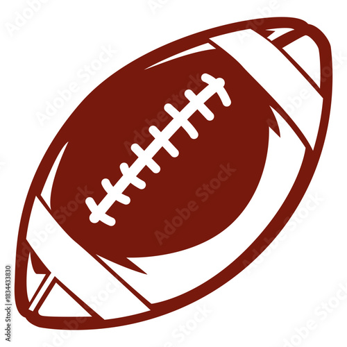 American football ball side cut out