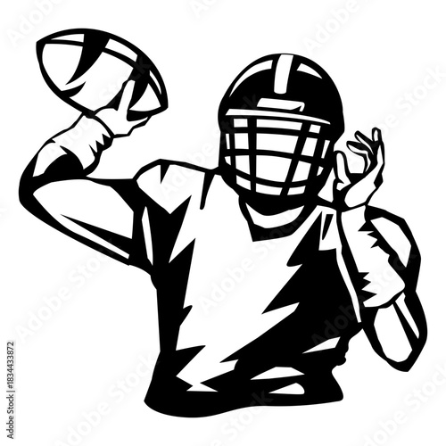American football player high contrast