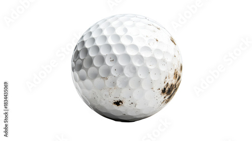 Dirty Golf Ball on Transparent Background