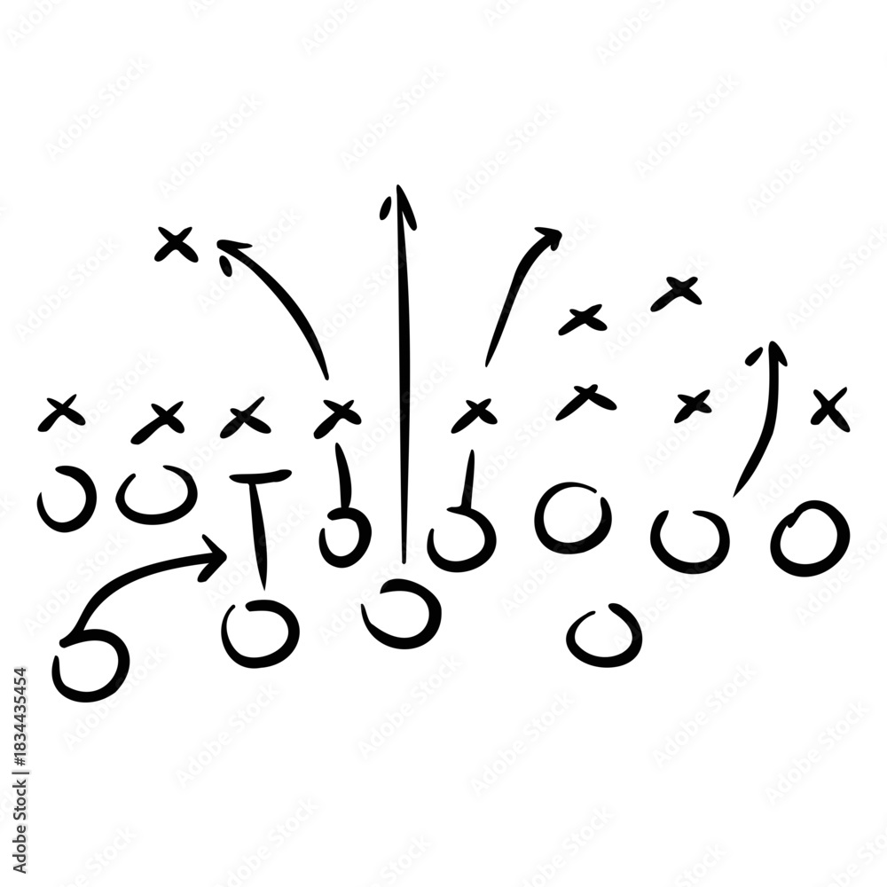 Naklejka premium Football game plan doodle